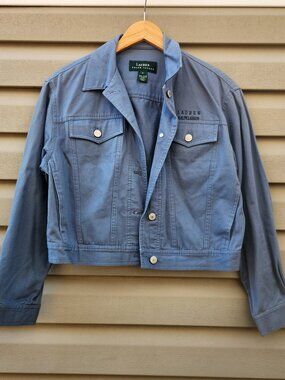 Vintage Lauren Ralph Lauren Trucker Denim Jacket Blue Womens Size Small